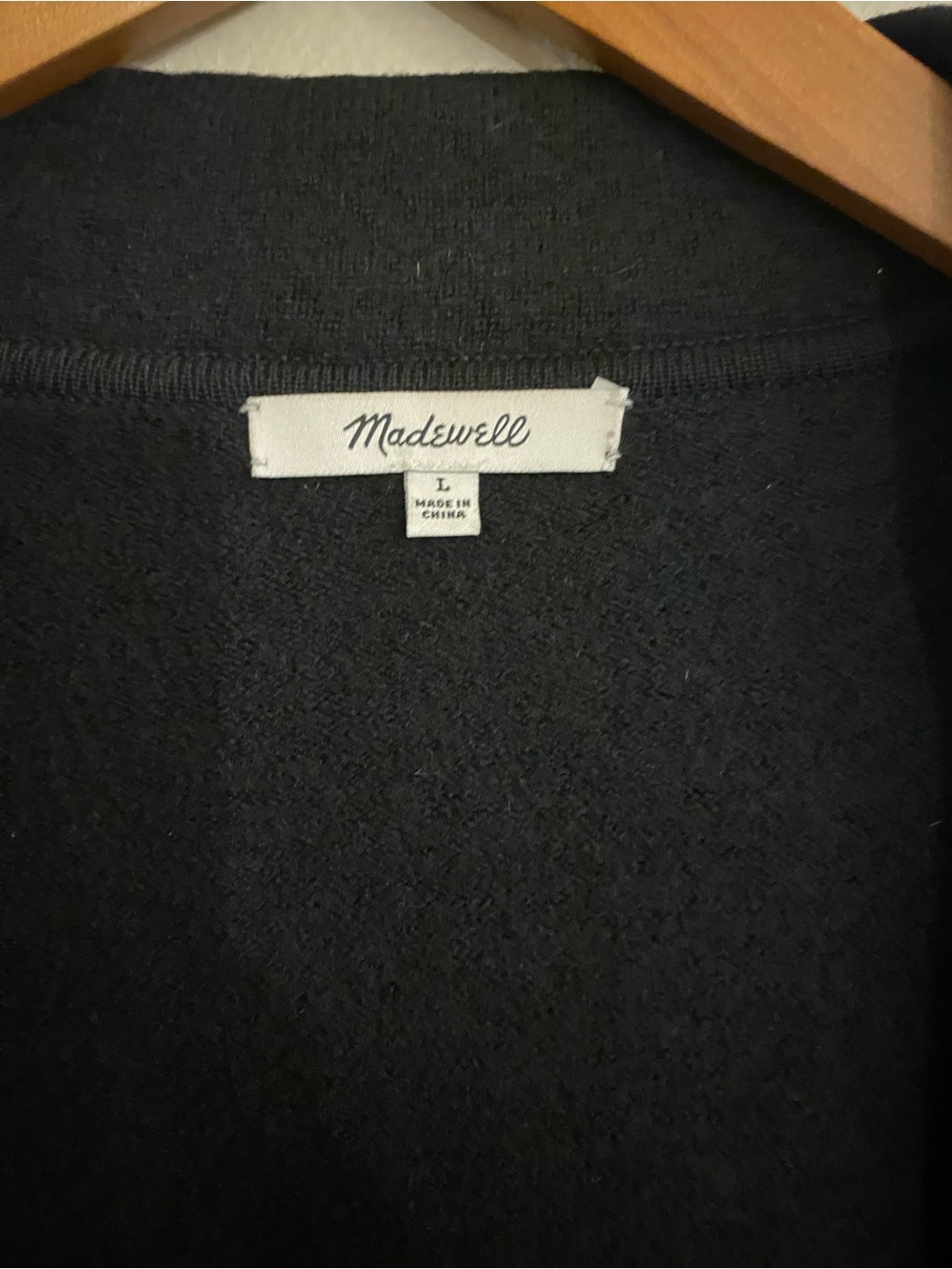 Madewell 100% Merino Wool Open Front Long Duster Cardigan Sweater Jacket Black L - Picture 4 of 5